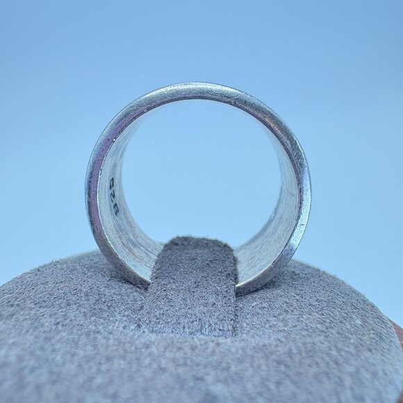 VTG Sterling Silver 925 Interlocking Circle Design Cigar Band Ring Size 8.5 - Picture 5 of 9